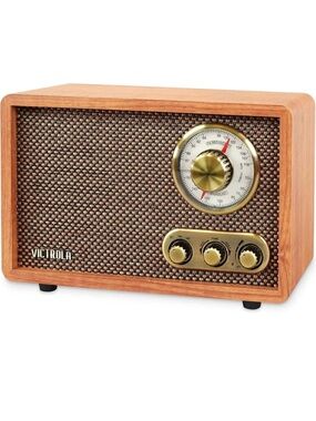 VICTROLA Retro Wood Bluetooth Radio with Built-in Speakers